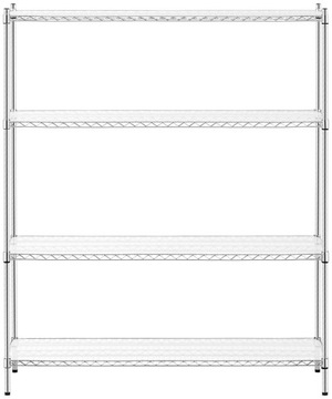 Складской стеллаж из хромированной проволоки, 4 полки + 4 м.