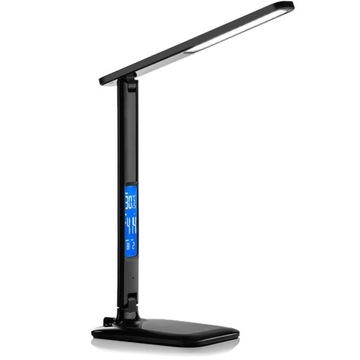 LAMPKA NOCNA WYŚWIETLACZ BIURKOWA LED SKŁADANA USB DATA GODZINA TEMPERATURA