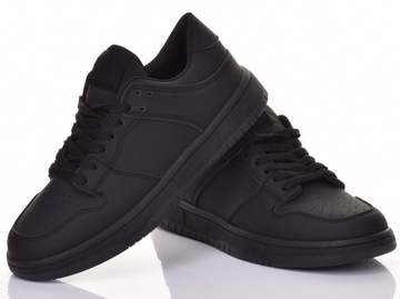 SNEAKERSY MIEJSKIE SPORTOWE BUTY MĘSKIE EKO SKÓRA CZARNE