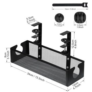 КАБЕЛЬНЫЙ ОРГАНАЙЗЕР КАБЕЛЬНЫЙ КАНАЛ ПОД СТАЛЬНЕЙ, ЧЕРНЫЙ, РЕГУЛИРУЕМЫЙ