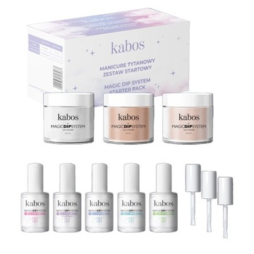 Kabos Dip NUDE титановый маникюрный набор жидкости + 3 порошка 20г