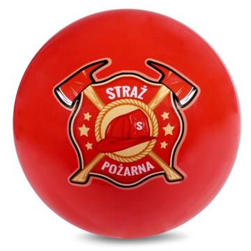 CZERWONA PIŁKA GUMOWA STRAŻ POŻARNA DLA DZIECI