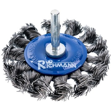 SZCZOTKA DO WIERTARKI TARCZOWA BOCZNA STALOWA DRUT SKRĘCANY 75mm C4320