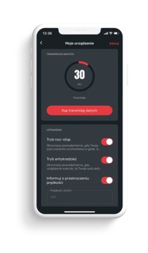 Yanosik GTm с сенсорным экраном, подписка на 12 месяцев + специальный держатель,