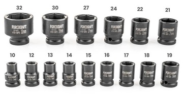 НАБОР УДАРНЫХ ГОЛОВОК В КАССЕТЕ, 15 ЭЛЕМЕНТОВ 1/2