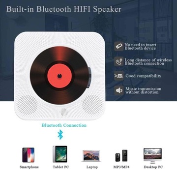 CD-ПЛЕЕР BLUETOOTH НАСТЕННЫЙ КРЕПЛЕНИЕ / ПОДСТАВКА РАДИО USB + ПУЛЬТ ДИСТАНЦИОННОГО УПРАВЛЕНИЯ