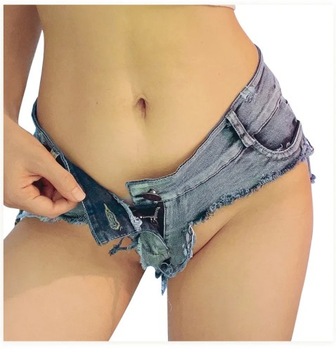 2022 New Women's Sexy Low Waist Thong Denim Jeans