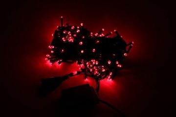 LAMPKI CHOINKOWE LED ZEWNĘTRZNE CZEROWNE 300 LED