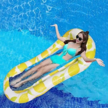 Надувной водный гамак для бассейна с подголовником.