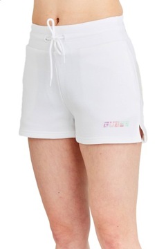 GUESS - Białe szorty damskie z kolorowym logo r L