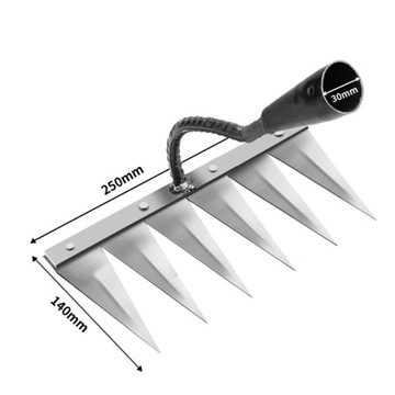 Железная садовая мотыга Грабли для прополки с 6 стальными зубьями