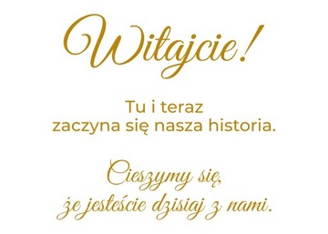 naklejka Witajcie Tu i teraz Cieszymy się 42x39cm