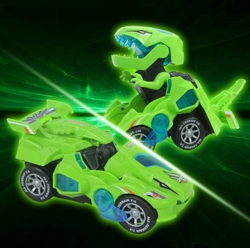 Автомобиль-динозавр 2 В 1 со светодиодным звуком, играющим в динозавров