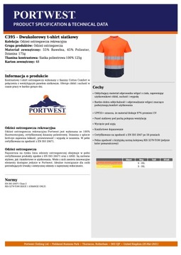 ФУТБОЛКА ДВУХЦВЕТНАЯ СЕТКА, ЖЕЛТАЯ C395 PORTWEST L