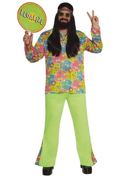 Strój Hipisa Hippisa Hippie Hipis lata 70 80 Flower Power w Kwiaty roz. XL