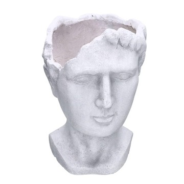 Czarna osłonka na doniczkę twarz mężczyzny biały