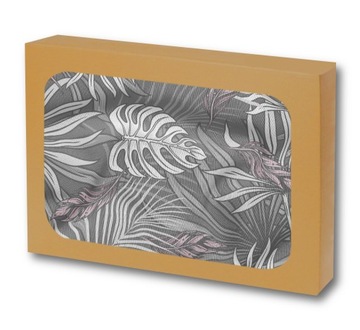 Pościel Bawełniana 160x200 Szara Liście Monstera