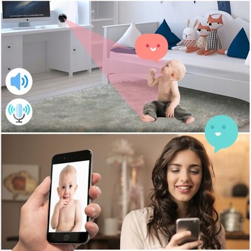ИНТЕРЬЕР ВРАЩАЮЩАЯСЯ IP WIFI FULL HD КАМЕРА НАБЛЮДЕНИЯ ЭЛЕКТРОННАЯ НЯНЯ