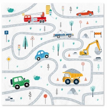 Набор тарелок, бумажных стаканчиков, Машинки, Экскаватор, стройка на День Рождения