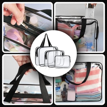Женская и мужская дорожная косметичка, вместительный набор органайзеров x3, прозрачный