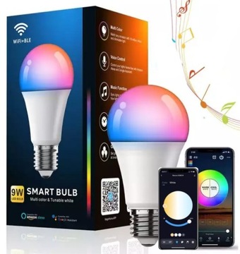 Żarówka LED Smart E27 RGB+CCT WIFI TUYA ŚCIEMNIANA