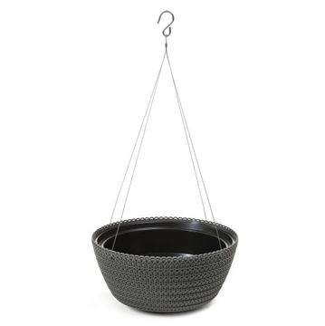Doniczka misa wisząca jersey antracyt 24cm