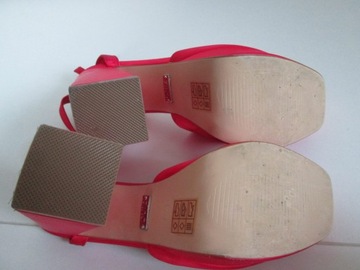 Quiz wysokie buty sandały różowe neonowe platforma 39 jak NOWE
