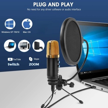 Mikrofon USB Beedove, mikrofon do komputera PC