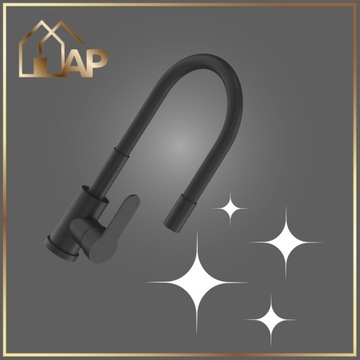 Черный кухонный смеситель FLEX с гибким изливом Смеситель для кухонной мойки