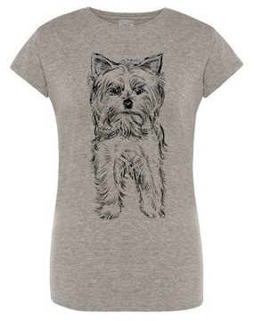 T-Shirt damski nadruk pies Yorkshire Terrier r.S