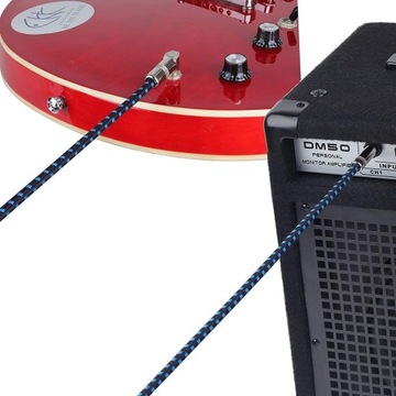 JACK CABLE 6.3 MONO УГЛОВОЙ 5 м ПЛЕТЕНЫЙ ГИТАРНЫЙ ИНСТРУМЕНТАЛЬНЫЙ КАБЕЛЬ MUGIG