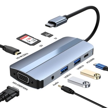 АДАПТЕР THUNDERBOLT 3 HDMI 4K VGA SD TF USB C 3.1