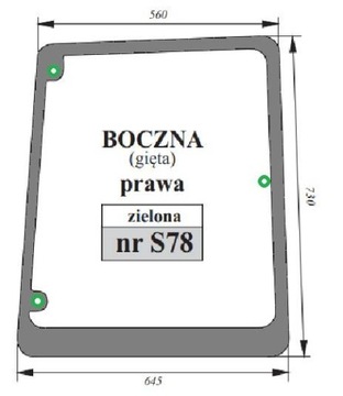 Szyba boczna zielona lewa Case New Holland 5182189