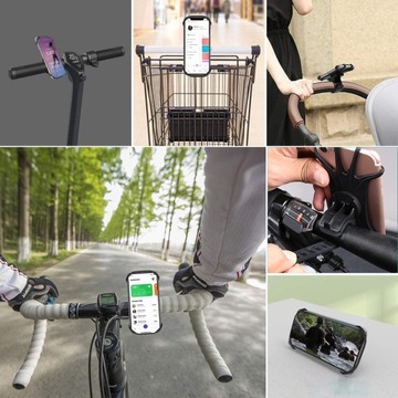 MOCNY UCHWYT ROWEROWY NA TELEFON KIEROWNICĘ DO ROWERU SILIKONOWY REGULOWANY