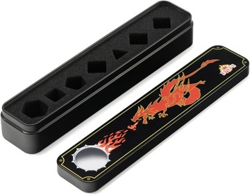 ZESTAW 7 AKRYLOWYCH KOSTEK RPG + METALOWE ETUI