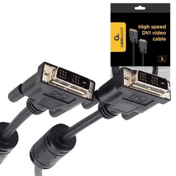 KABEL DVI-D DO DVI-D 24+1 PRZEWÓD VIDEO DVI DUAL LINK DO MONITORA 3M CZARNY