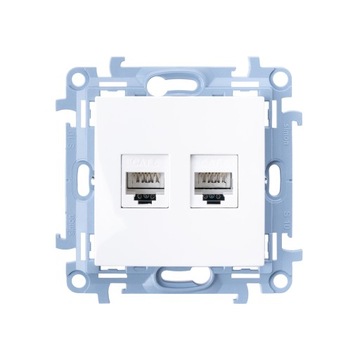 Simon 10 Gniazdo komputerowe podwójne RJ45 kat.6, biały