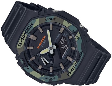 MĘSKI ZEGAREK SPORTOWY CASIO G-SHOCK GA-2100SU-1AER CARBON MORO WR200 45mm