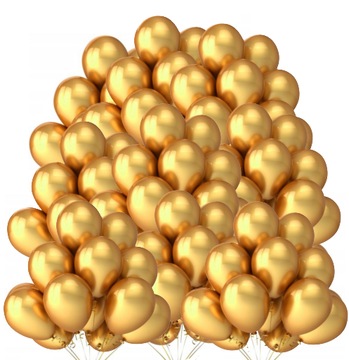Balony złote na komunię ślub urodziny 100 sztuk