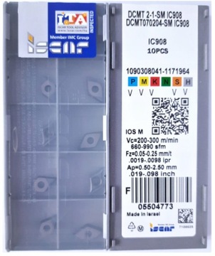 Płytki DCMT 070204 IC 908 ISCAR