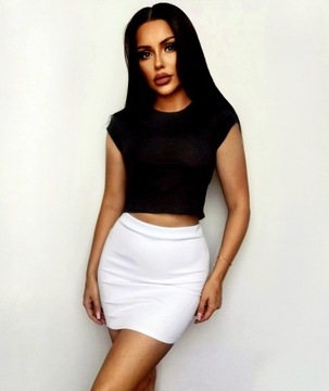 МОДНАЯ БЕЛАЯ МИНИ-ЮБКА-КАРАНДАШ С ЛАСТИКОЙ M/L