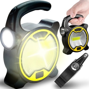 MOCNA LAMPA BOCZNA LATARKA HALOGEN LAMPKA WARSZTATOWA COB LED Z UCHWYTEM