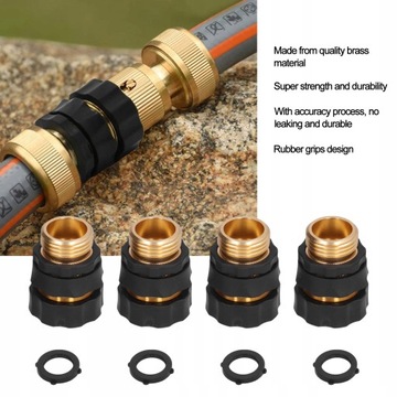 4шт. Быстрый соединитель для садового шланга, латунь