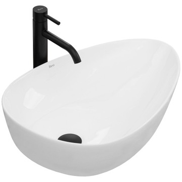 UMYWALKA ASYMETRYCZNA NABLATOWA NOWOCZESNA WHITE BIAŁA CERAMICZNA GRETA 65