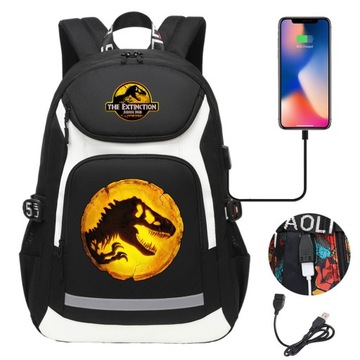 DUŻY USB PLECAK JURASSIC PARK WORLD WODOODPORNY NOWE WZORY HIGH-CAPACITY-6