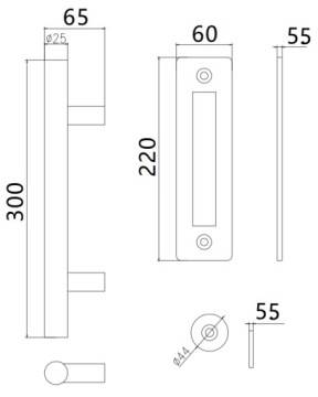 РУЧКА РУЧКА ДЛЯ РАЗДВИЖНЫХ ДВЕРЕЙ LOFT