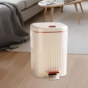 Урна для мусора с крышкой, Урна для ванной комнаты Living White Aureate