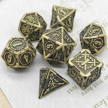 ZAKON PALADYNÓW ZESTAW 7 METALOWYCH KOŚCI RPG