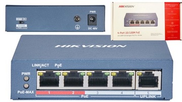 Switch PoE Hikvision DS-3E0105P-E/M(B) /5-portowy