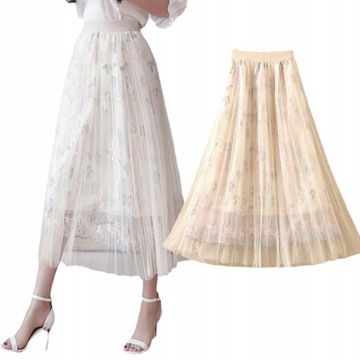ДЛИННАЯ ЮБКА Из ТЮЛЯ, Оборки, резинка, ЦВЕТА